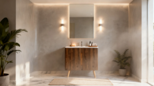 luxury spa bathroom makeover vanity natural wood bathroom interior