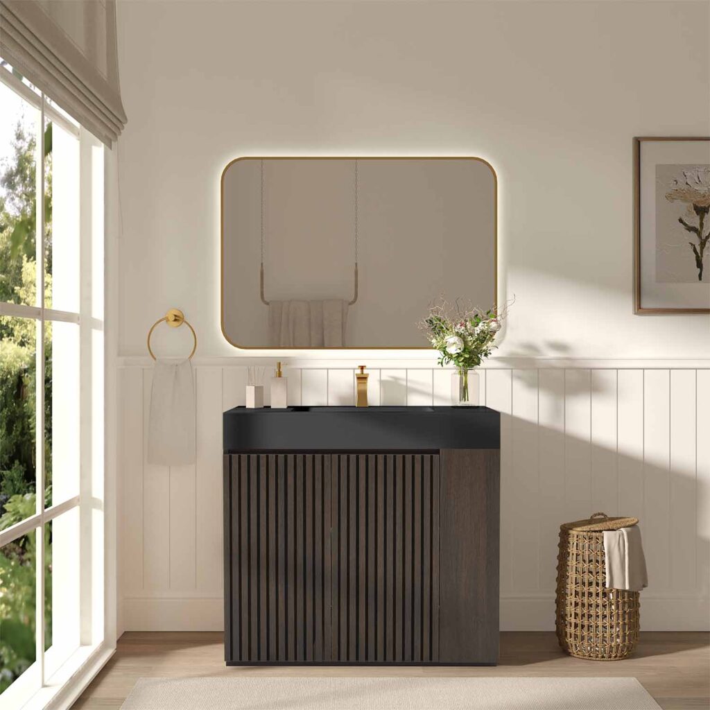 galan 36" smoked bathroom vanity