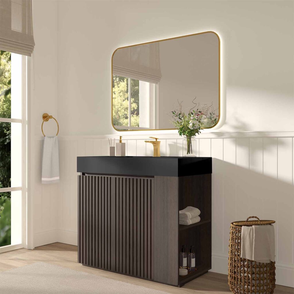 galan 36" smoked bathroom vanity
