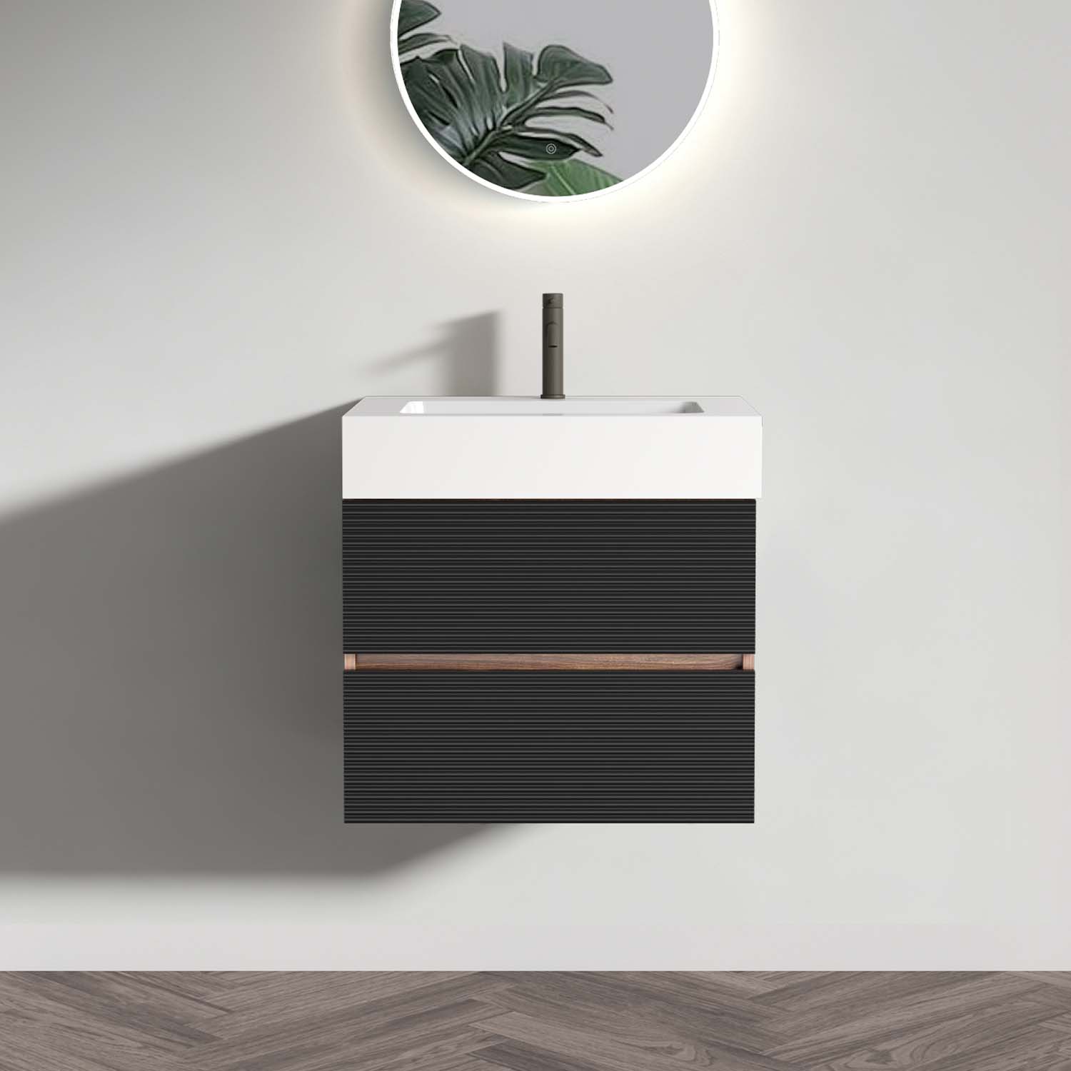 grace 24" black bathroom vanity with sink