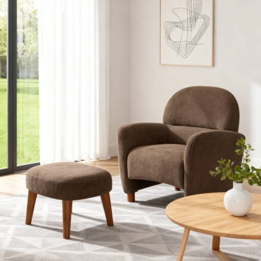 modern lazy chair with footrest ottoman