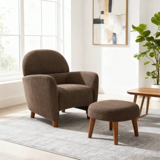 modern lazy chair with footrest ottoman