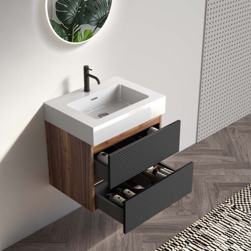 grace 24" black bathroom vanity with sink