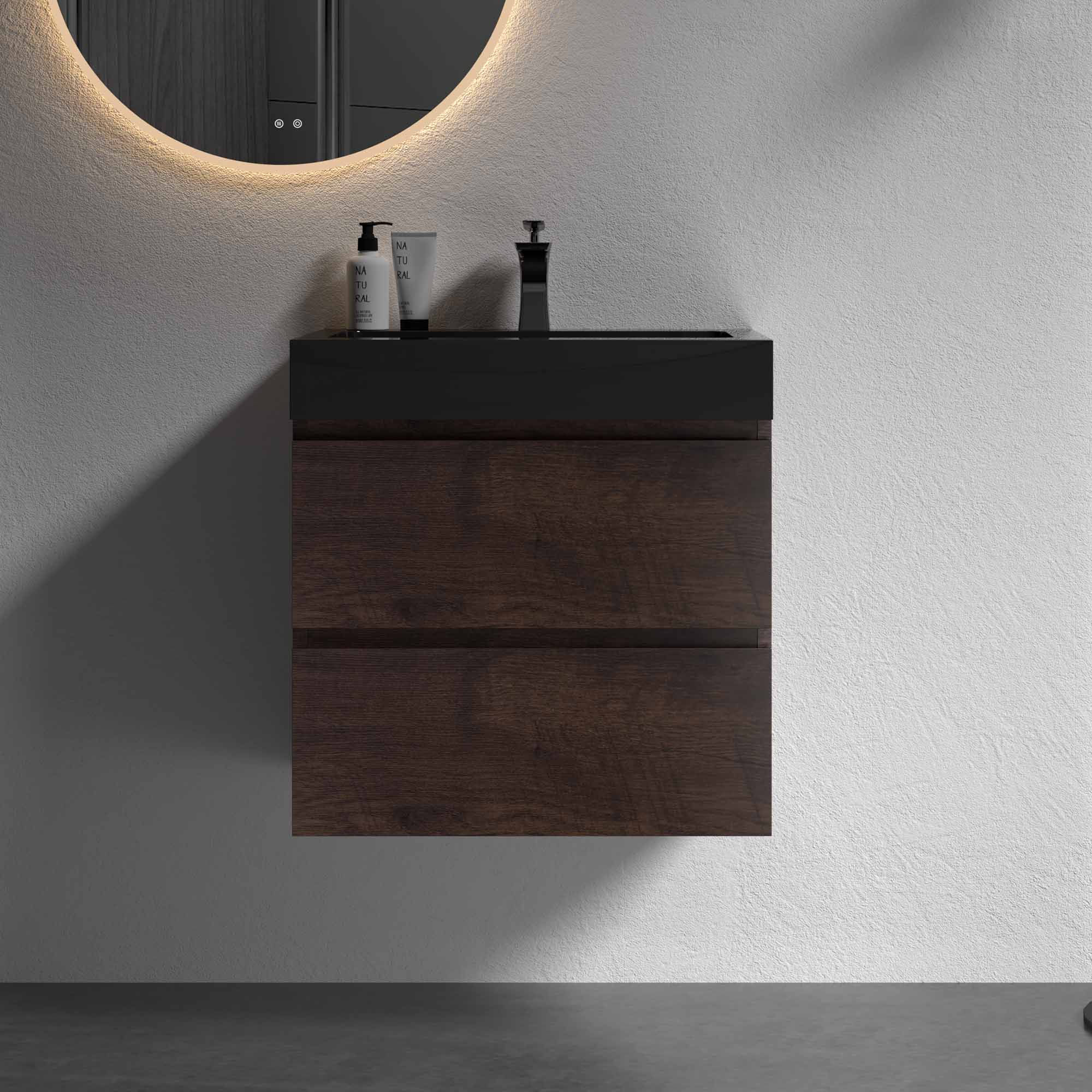 alice 24" walnut bathroom vanity with sink