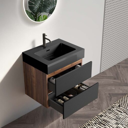 grace 24" black bathroom vanity with sink
