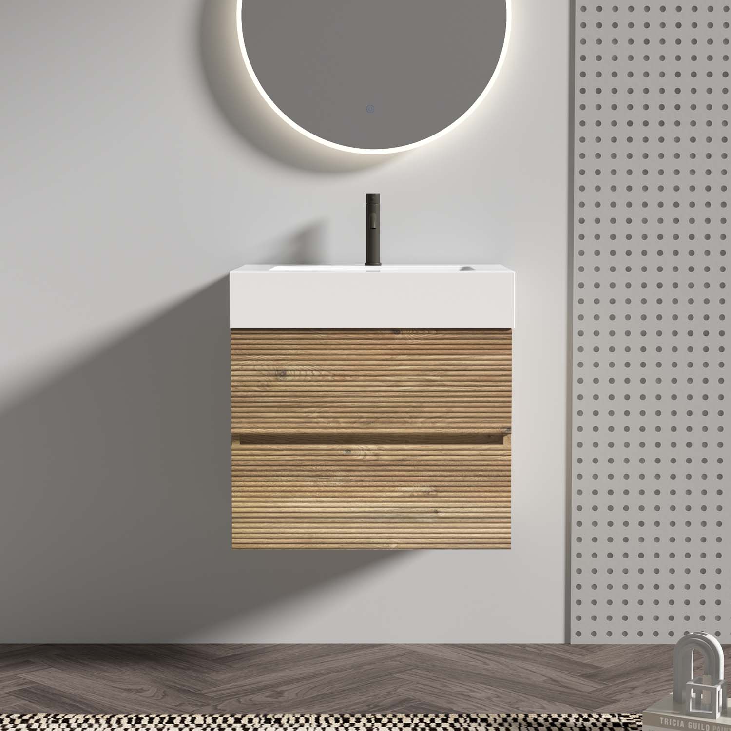 grace 24" oak bathroom vanity with sink