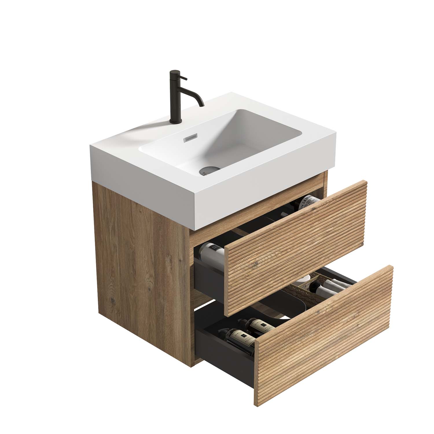 grace 24" oak bathroom vanity with sink