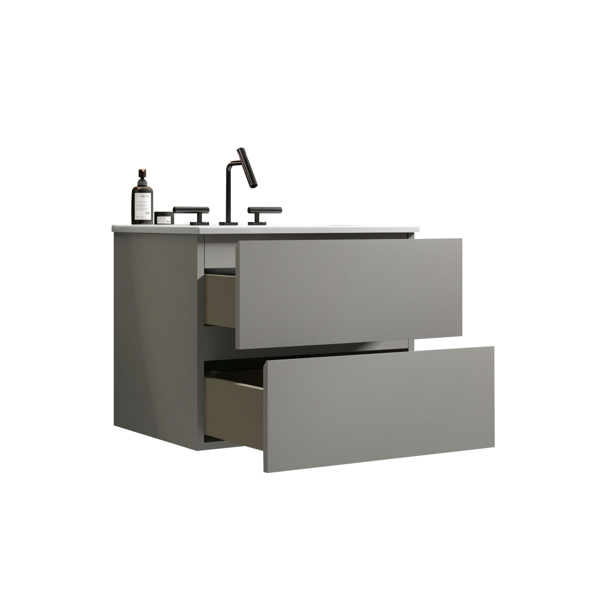 tia 24" space grey bathroom vanity with sink