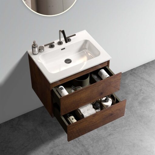 tia 24" walnut bathroom vanity with sink