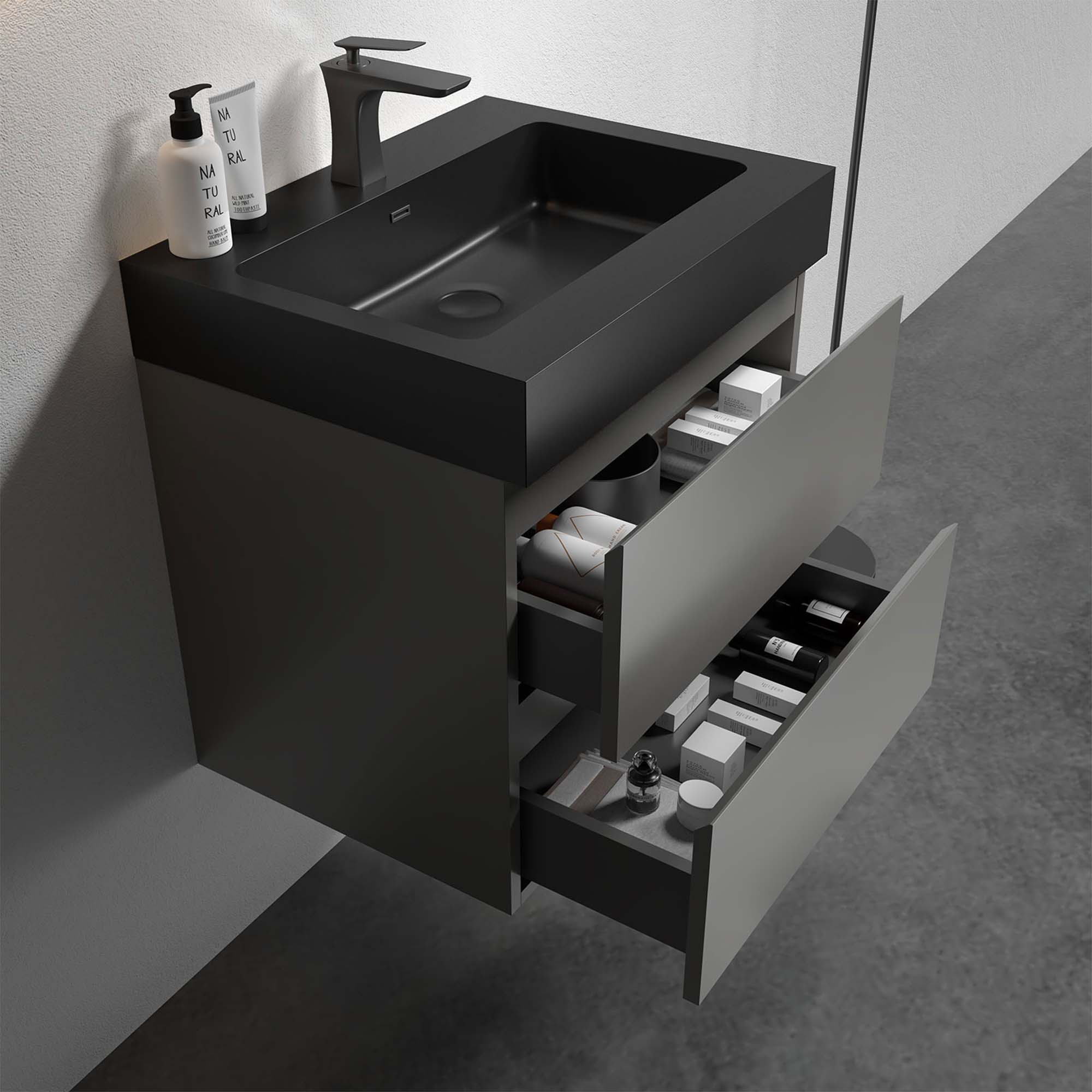 alice 24" gray bathroom vanity with sink