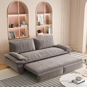 3 in 1 convertible grey sleeper sofa bed