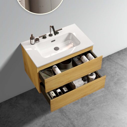 tia 30" natural oak bathroom vanity with sink