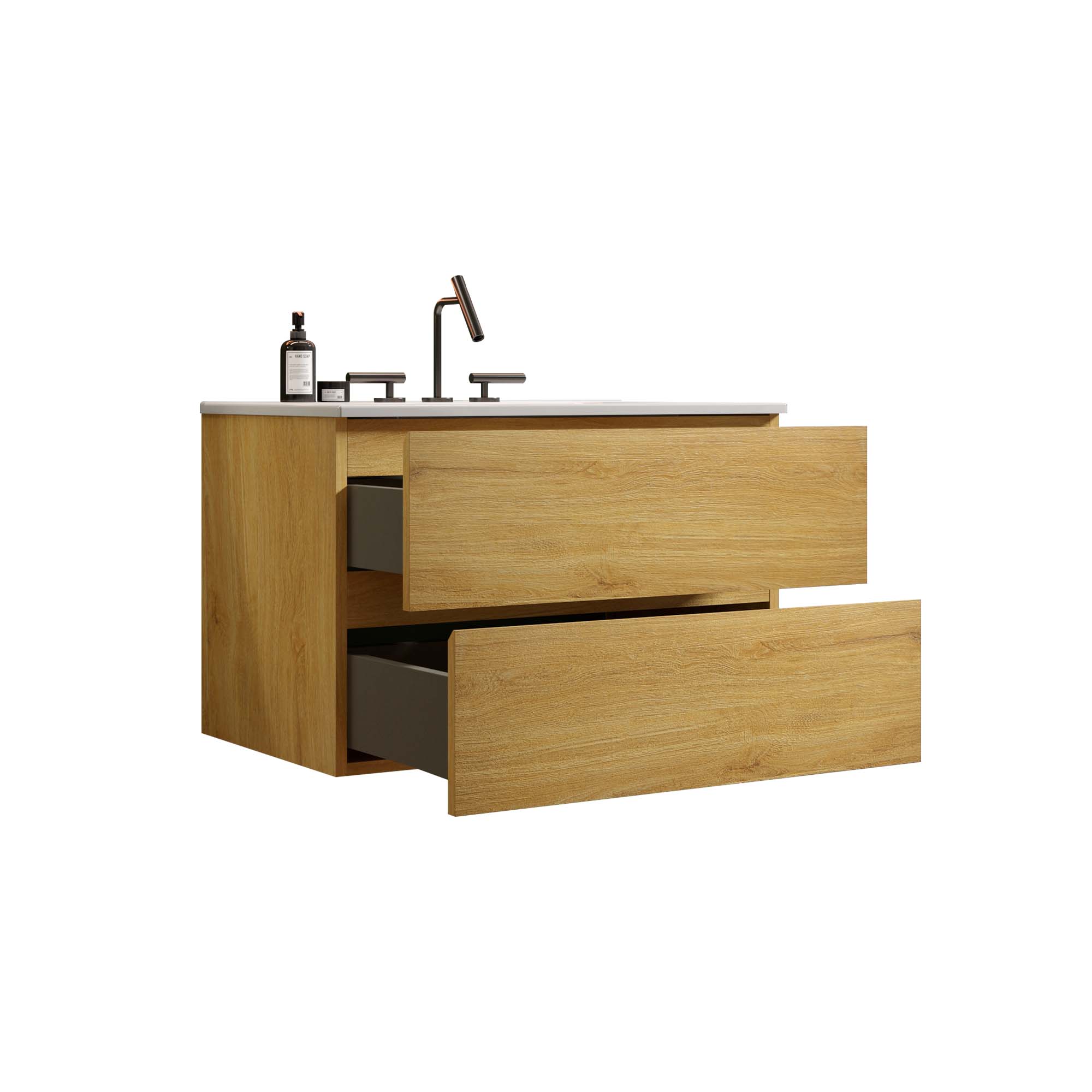 tia 30" natural oak bathroom vanity with sink