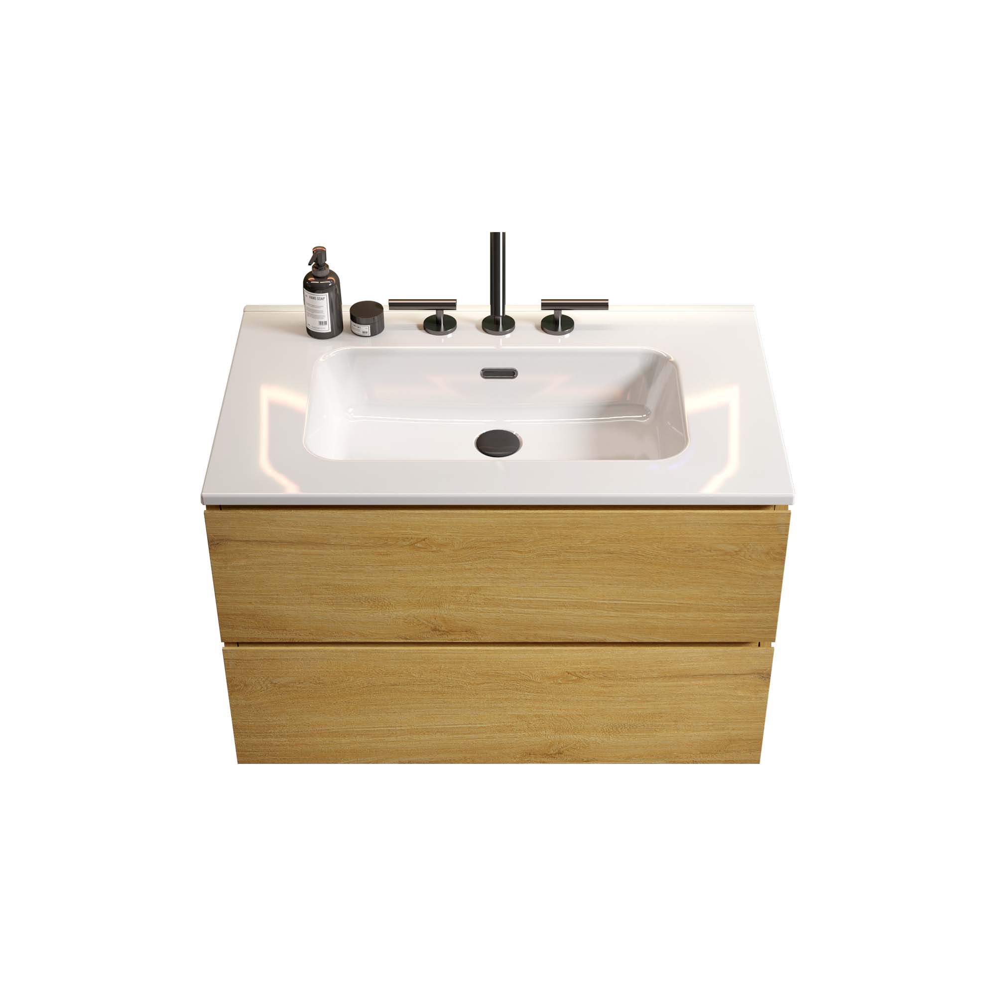 tia 30" natural oak bathroom vanity with sink