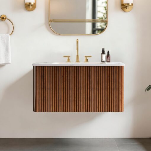 etna 30" striped walnut bathroom vanity