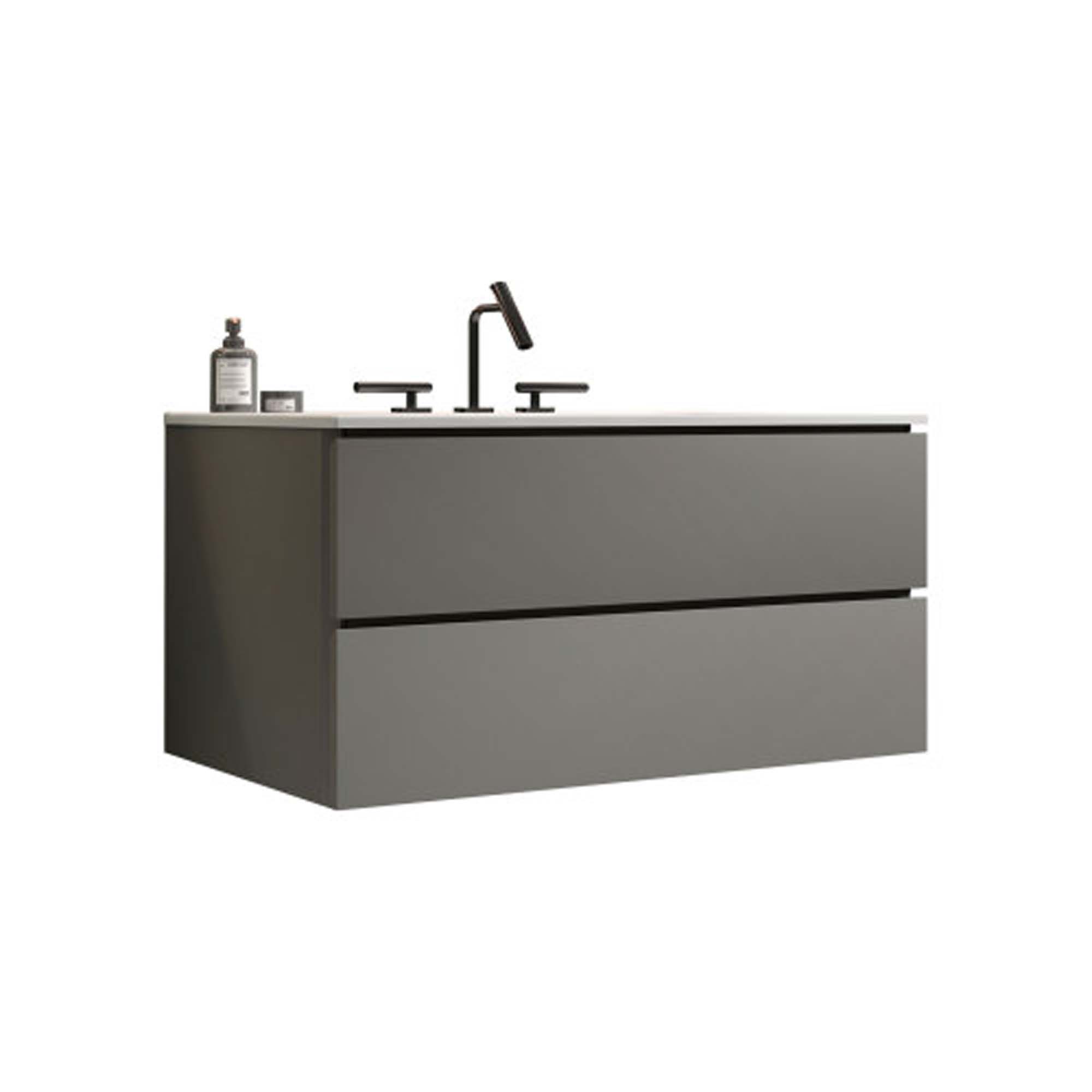 tia 36" space grey bathroom vanity with sink