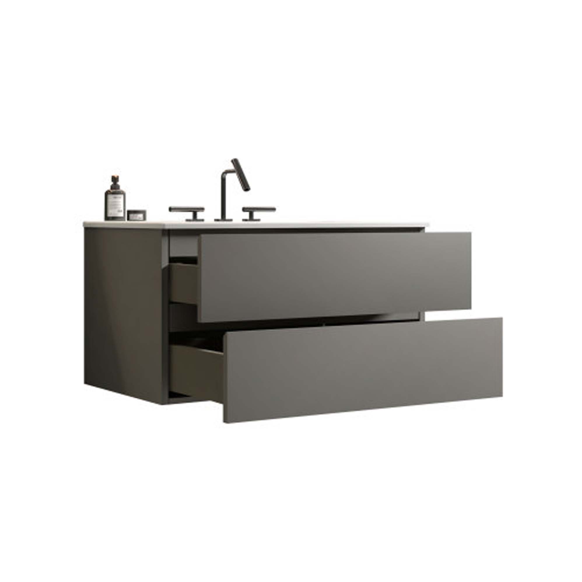 tia 36" space grey bathroom vanity with sink