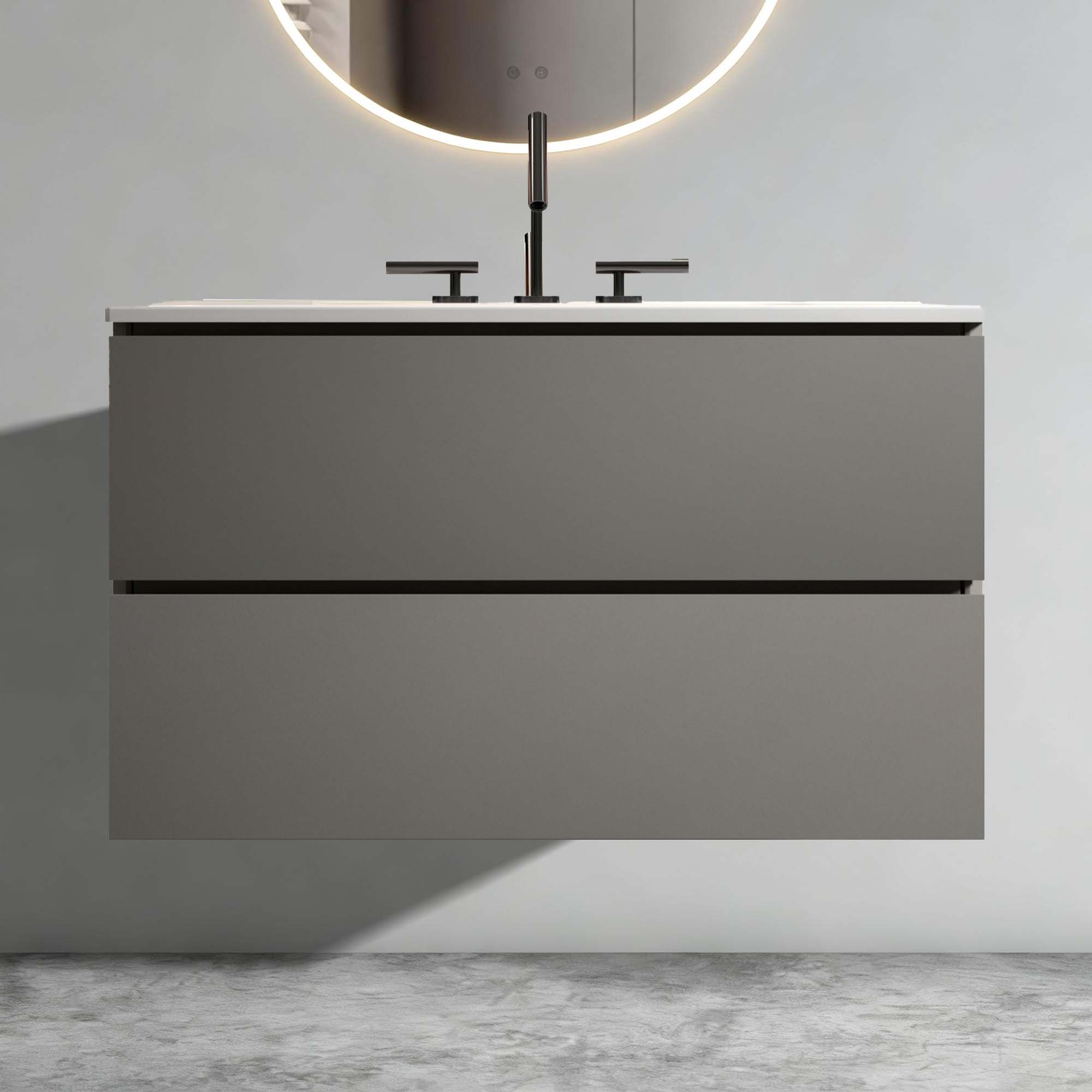 tia 36" space grey bathroom vanity with sink