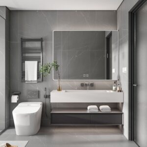 bathroom mirror cabinet 3 door with led