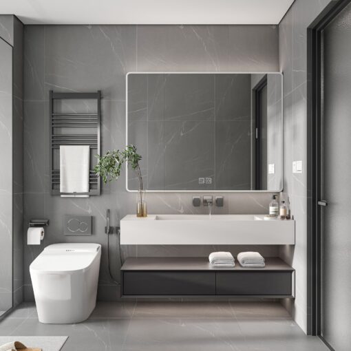bathroom mirror cabinet 3 door with led