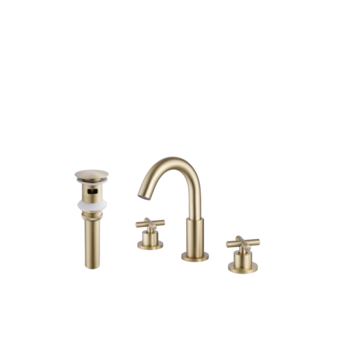 bathroom faucet brushed gold with pop up drain