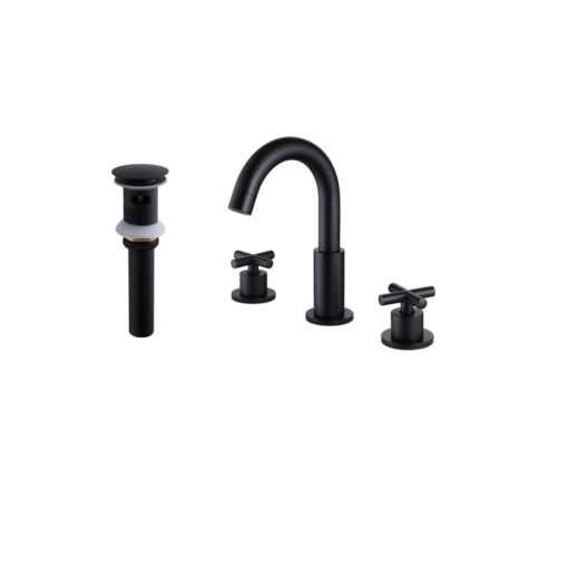 bathroom faucet matte black with pop up drain
