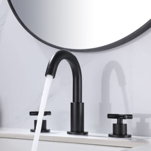 bathroom faucet matte black with pop up drain