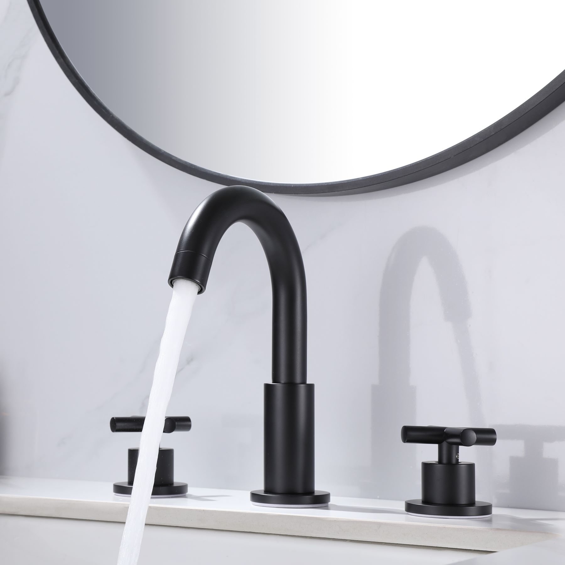 bathroom faucet matte black with pop up drain