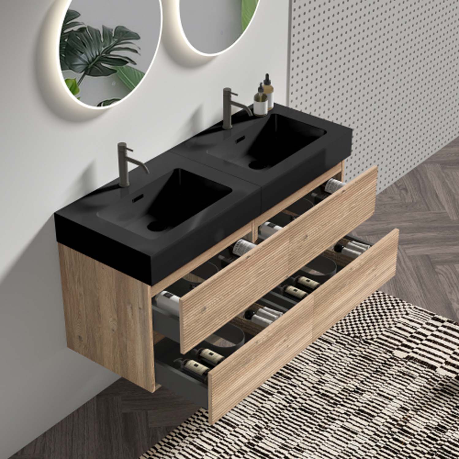grace 48'' oak bathroom vanity with sink