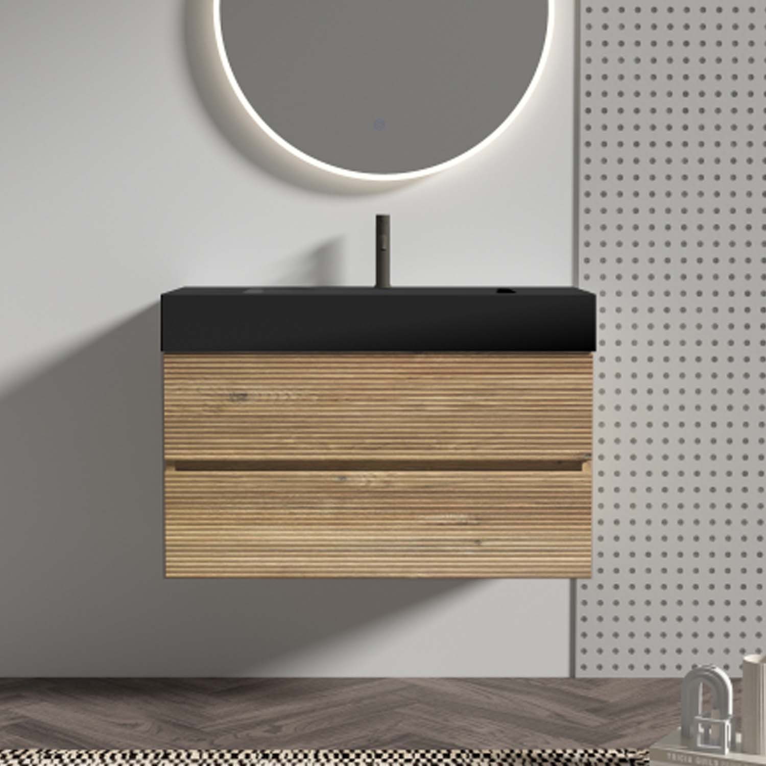 grace 36" oak bathroom vanity with sink