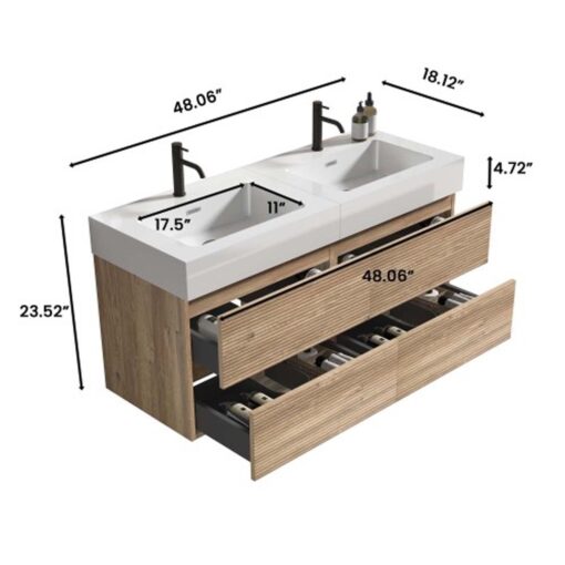 grace 48''oak bathroom vanity with sink