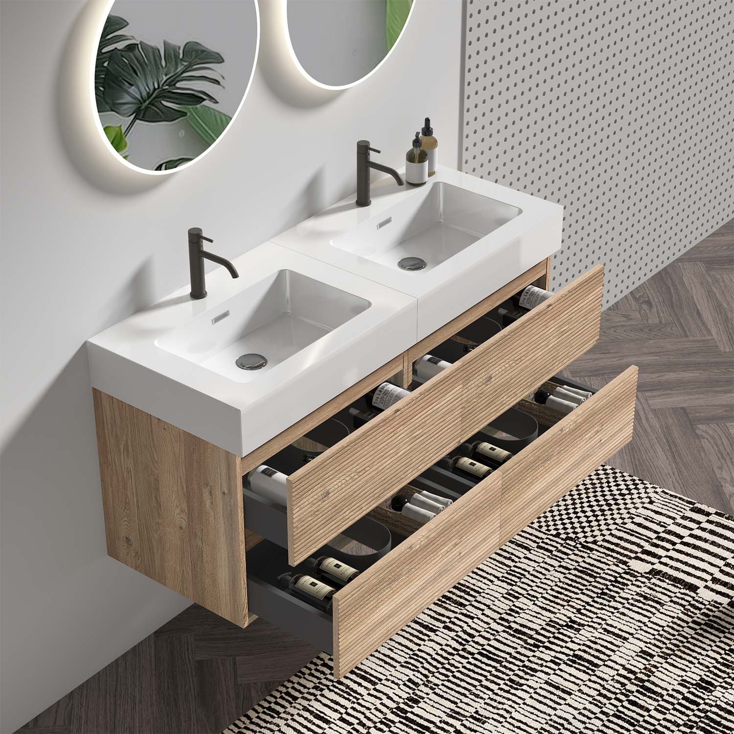 grace 48''oak bathroom vanity with sink