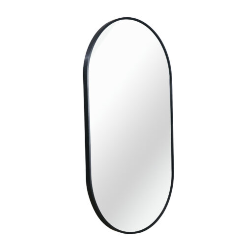 black 20 x 33 inch metal oval mirror