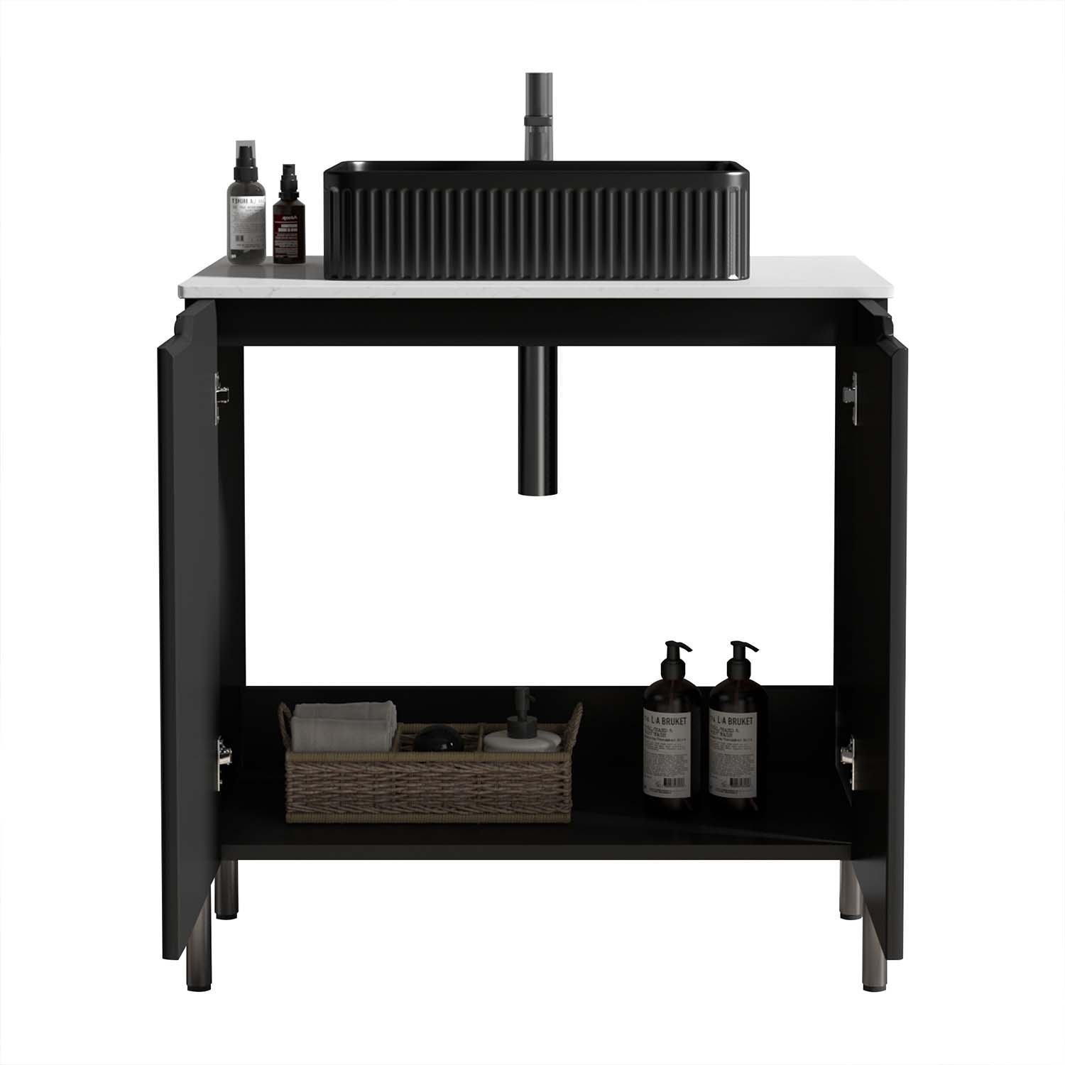 turino 30" black bathroom vanity with sink
