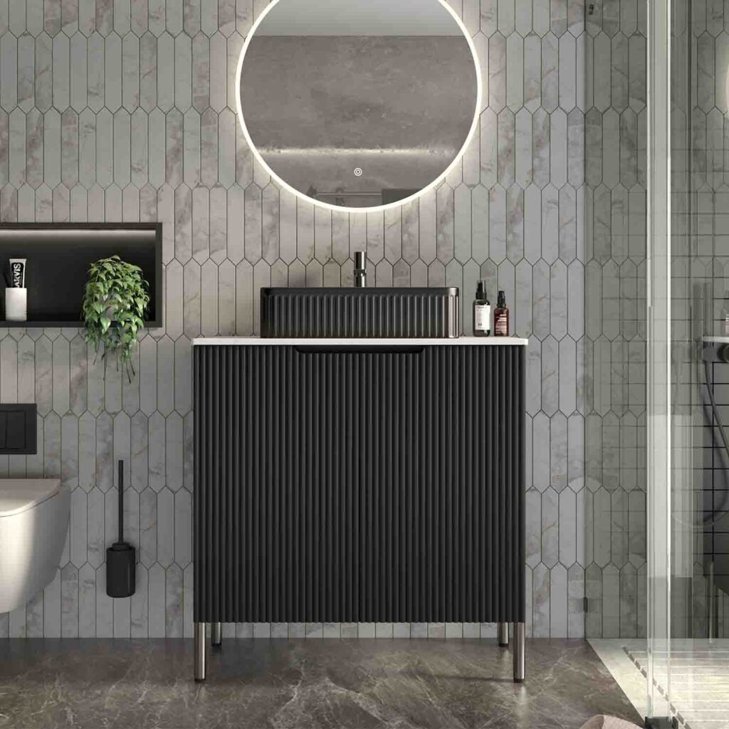 turino 30" black bathroom vanity with sink