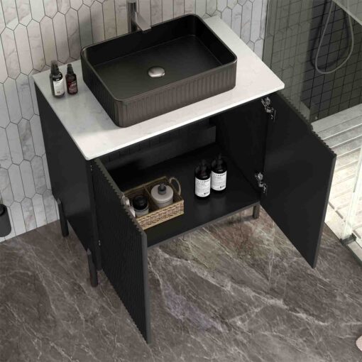 turino 30" black bathroom vanity with sink