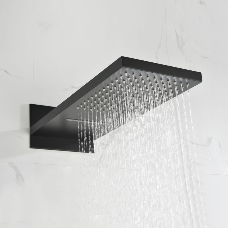 shower system matte black triple function