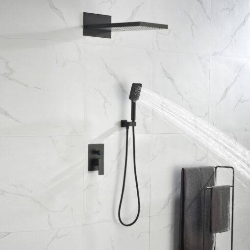 shower system matte black triple function
