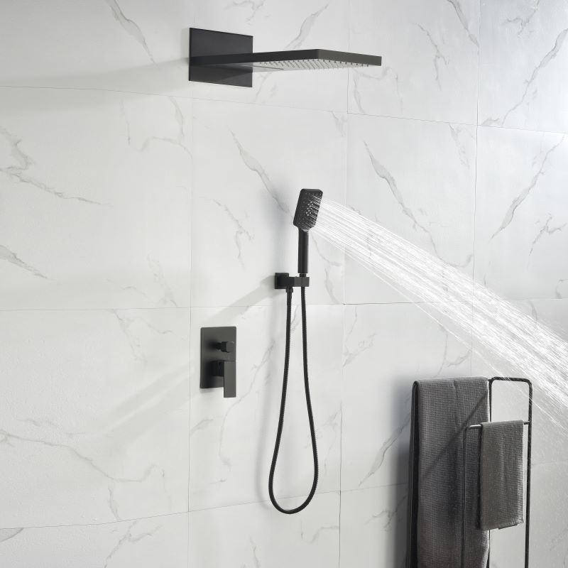 shower system matte black triple function