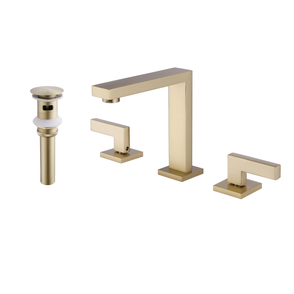 bathroom faucet brushed gold with pop up drain