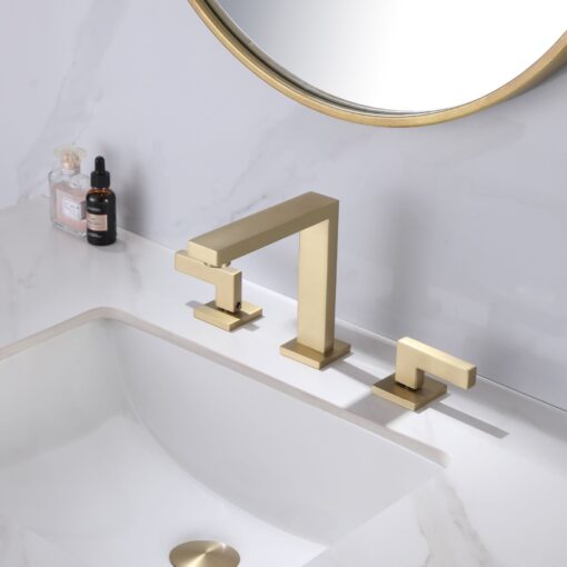 bathroom faucet brushed gold with pop up drain