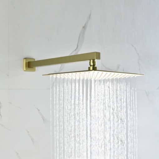brushed gold triple function bathroom shower head