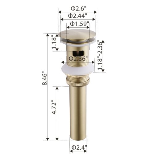pop up drain brushed gold for bathroom sink