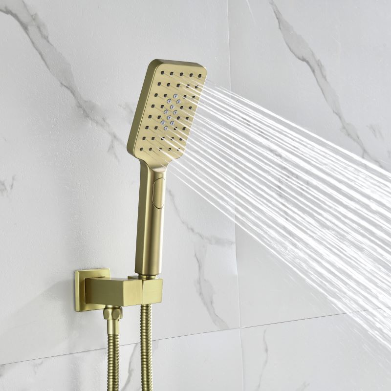 shower system brushed gold triple function