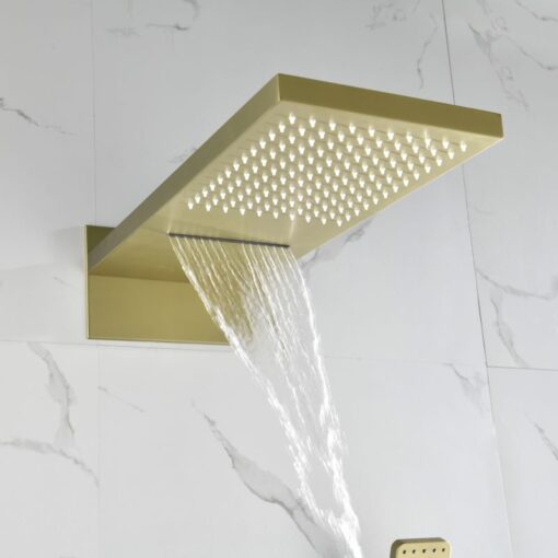shower system brushed gold triple function