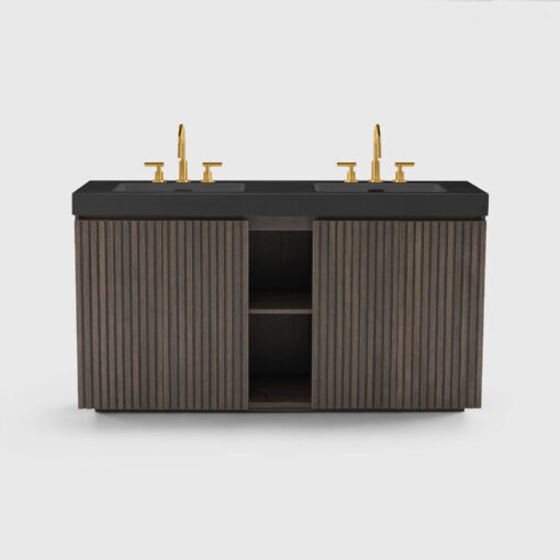 galan 60" winston walnut bathroom vanity