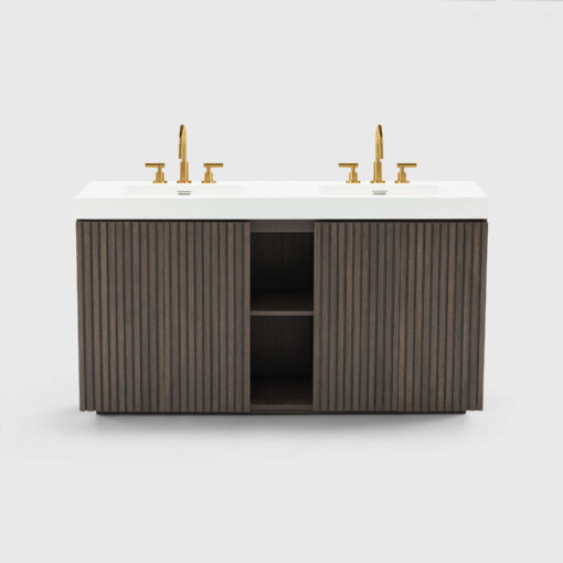 galan 60" smoked walnut bathroom vanity