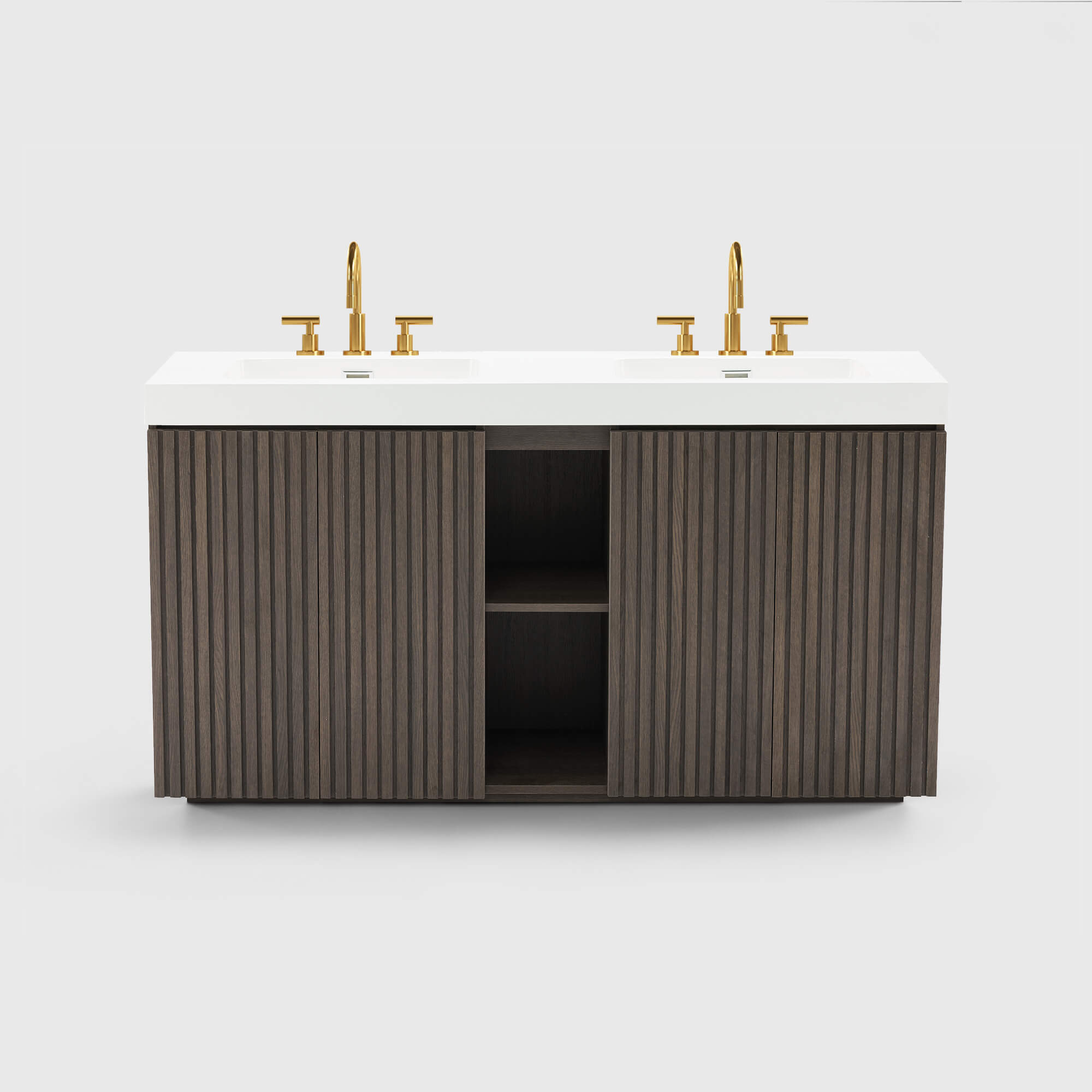 galan 60" smoked walnut bathroom vanity
