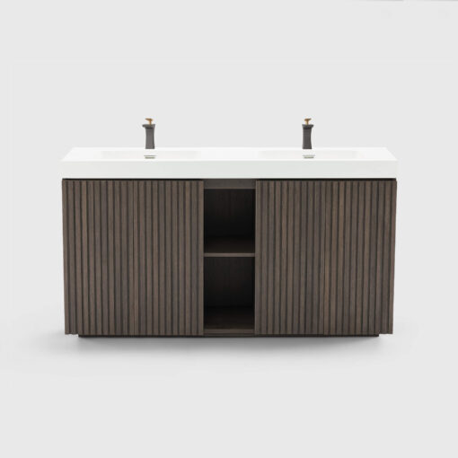 galan 60" smoked oak bathroom vanity