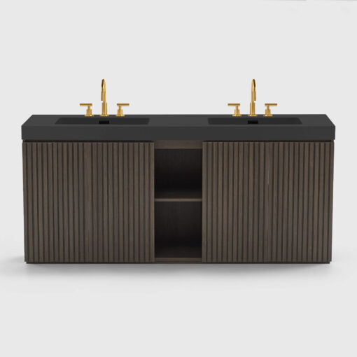 galan 72" smoked oak bathroom vanity